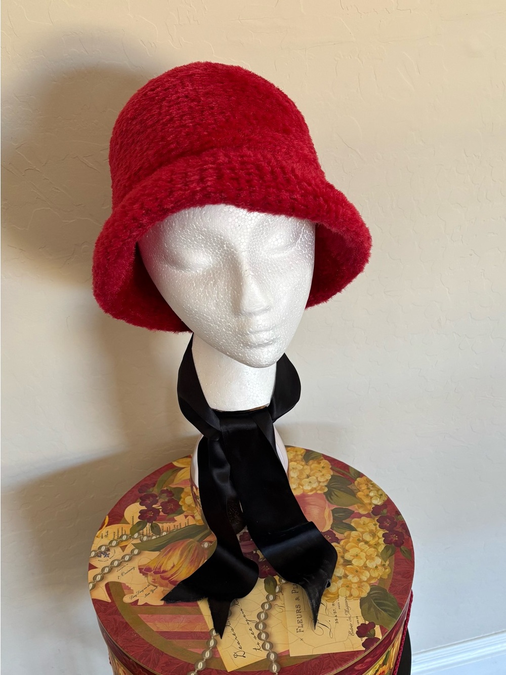 Nordstrom’s Made in Italy Red Plush Bucket Hat